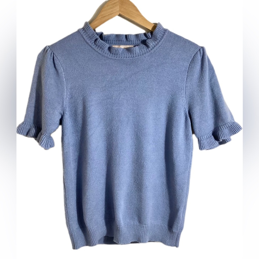 Philosophy Light Blue Ruffle Sweater